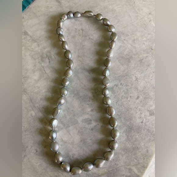 Honora Pearls 20” Baroque Pearl Necklace soft SILVER GRAY Classic! - Picture 5 of 10